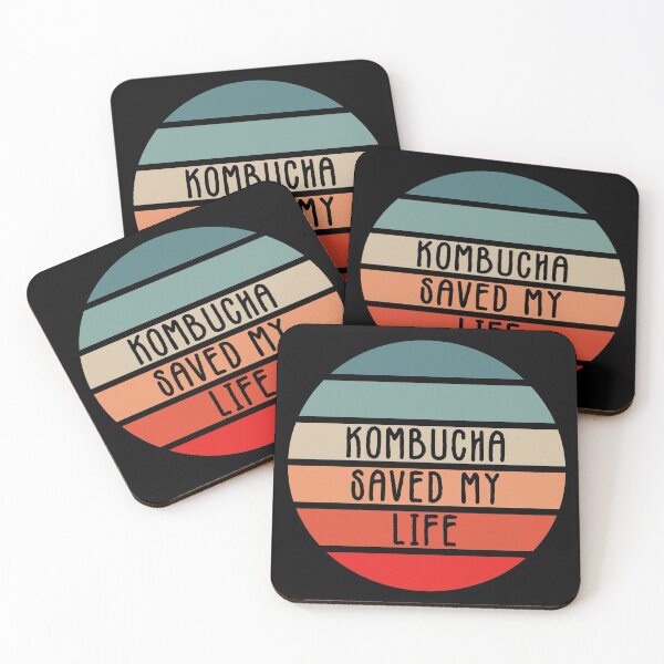 Item preview, Uplifting Funny Kombucha Green Tea Saying Retro Sunset Style designed and sold by Naumovski.