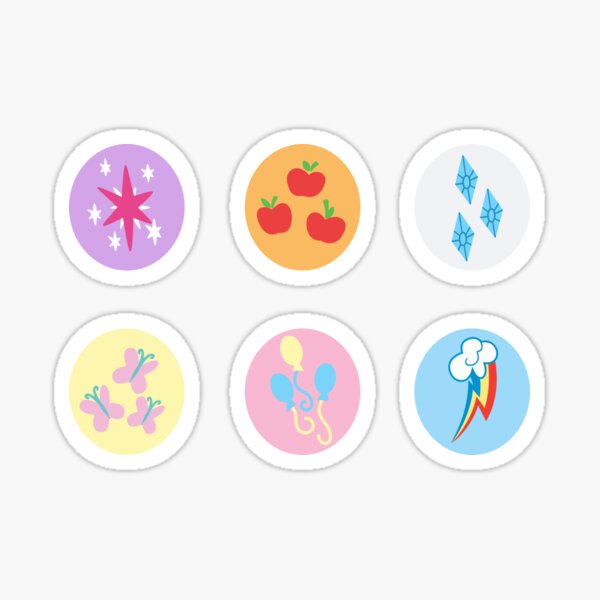mane 6 cutie mark stickers Sticker