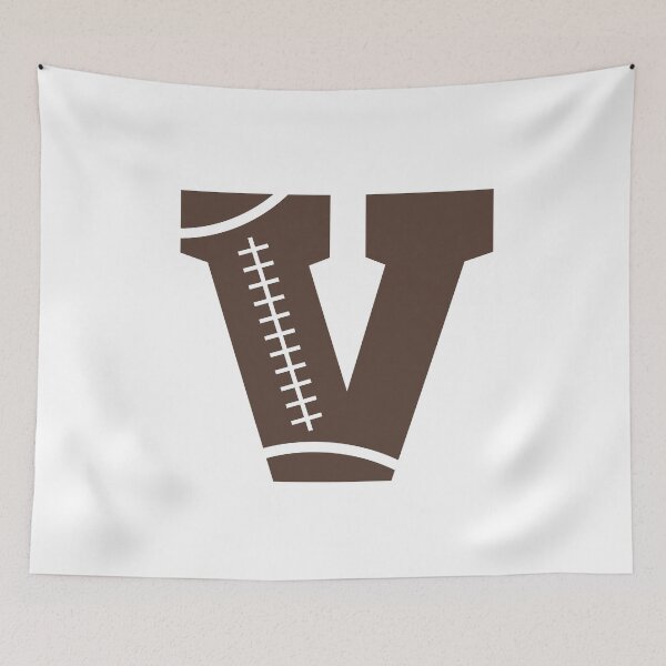 Item preview, Personalized Football Initial V designed and sold by TheFamilyVan.