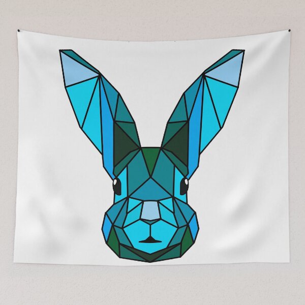 Item preview, Geometric Bunny - Blue Green designed and sold by Geometricshow.