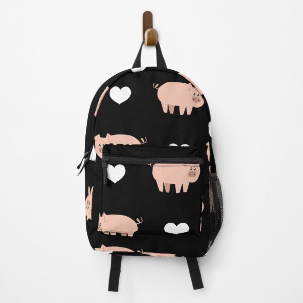 Item preview, Pig heart pattern - black background designed and sold by miausmile.