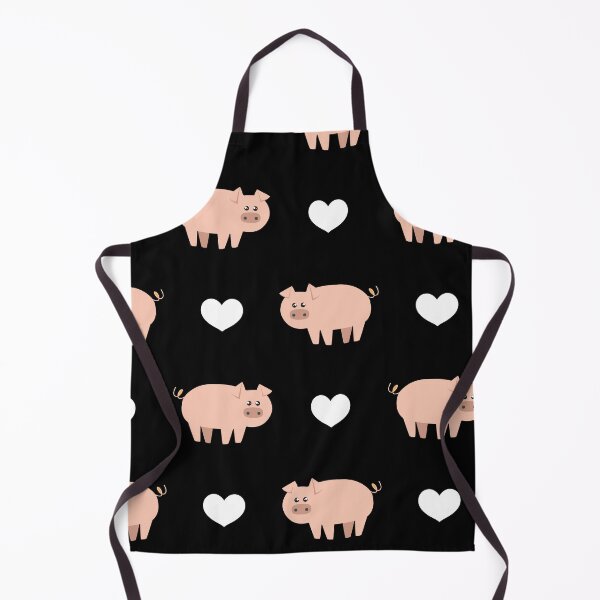 Item preview, Pig heart pattern - black background designed and sold by miausmile.