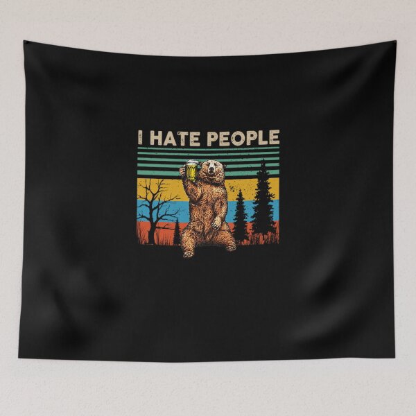 Item preview, I Hate People - Bear Drinking Beer Tshirt Funny Gifts designed and sold by intervd257.