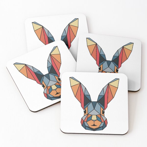 Item preview, Geometric Bunny - Gray Red designed and sold by Geometricshow.
