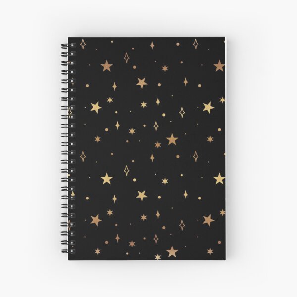 Space Pattern (gold/black) Spiral Notebook