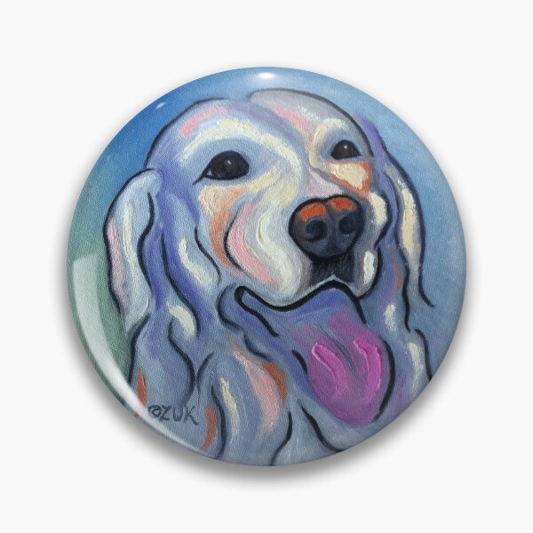 Item preview, Yellow Labrador Retriever in Blue Abstract Portrait  designed and sold by KarenZuk.