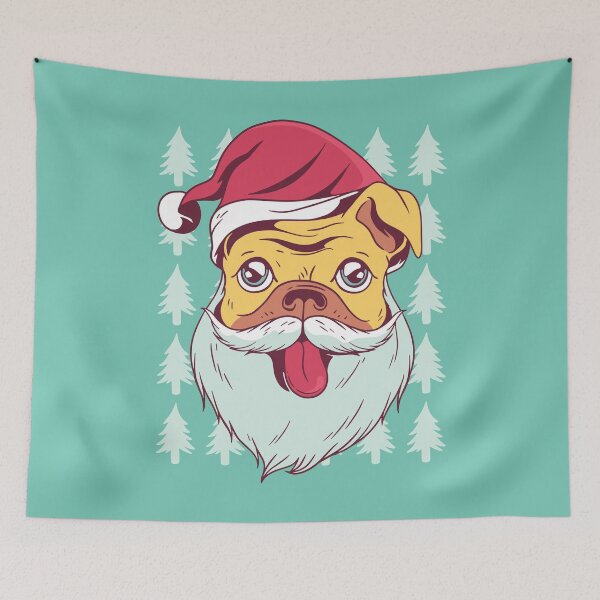 Item preview, Cute Santa Pug designed and sold by cutenfunny.