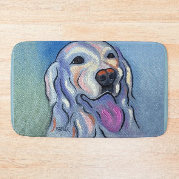Item preview, Yellow Labrador Retriever in Blue Abstract Portrait  designed and sold by KarenZuk.