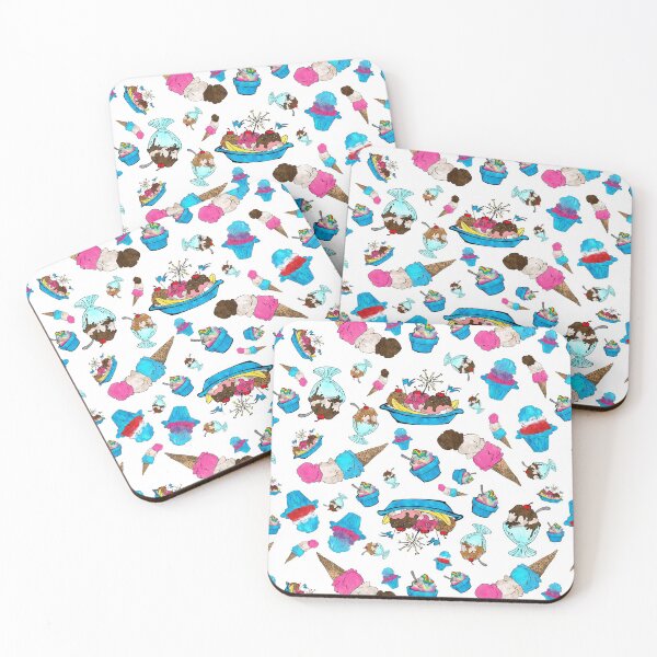Item preview, Cute Ice Cream and Shave Ice Pattern on White Background designed and sold by Bumblefuzzies.