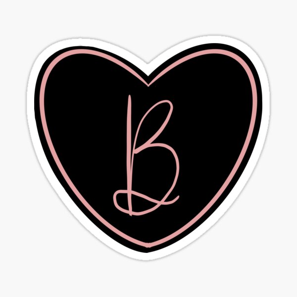 "Rose Gold Heart Letter B Monogram" Sticker By Cmatsukawa | Redbubble