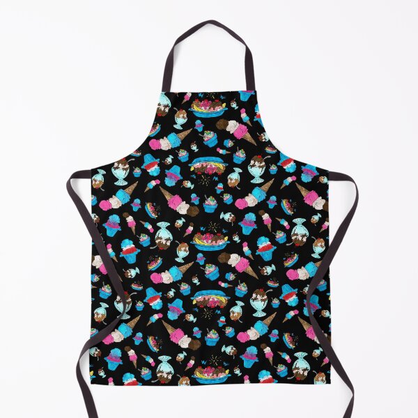 Item preview, Cute Ice Cream and Shave Ice Pattern on Black Background designed and sold by Bumblefuzzies.