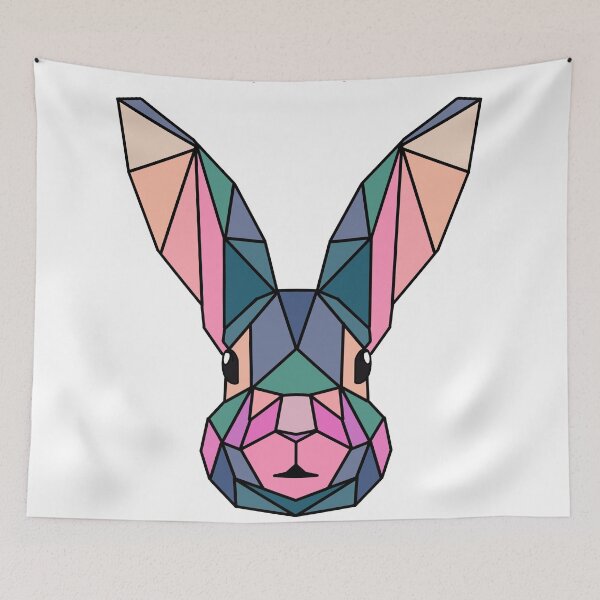 Item preview, Geometric Bunny - Colorful - Blue Green Pink designed and sold by Geometricshow.