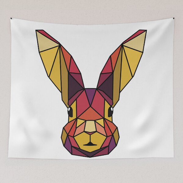 Item preview, Geometric Bunny - Red Yellow designed and sold by Geometricshow.