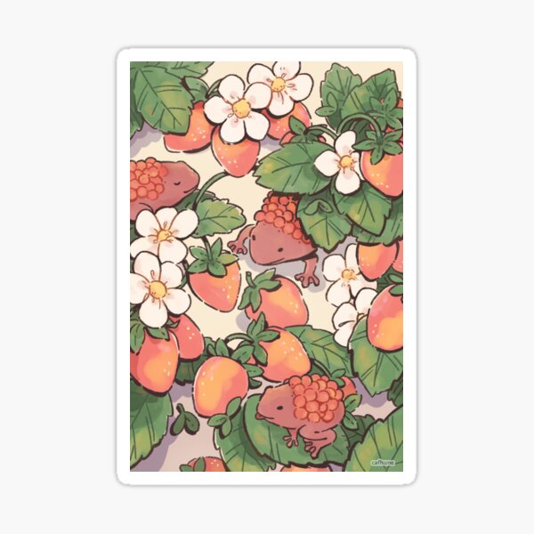 Strawberry frogs garden Sticker