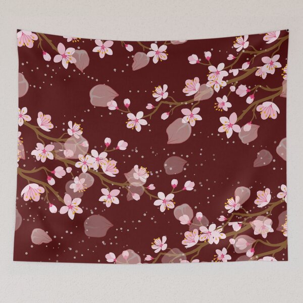 Item preview, Pretty Japanese Cherry Blossom Floral Seamless Repetition pattern designed and sold by Aishwarya  Singh.
