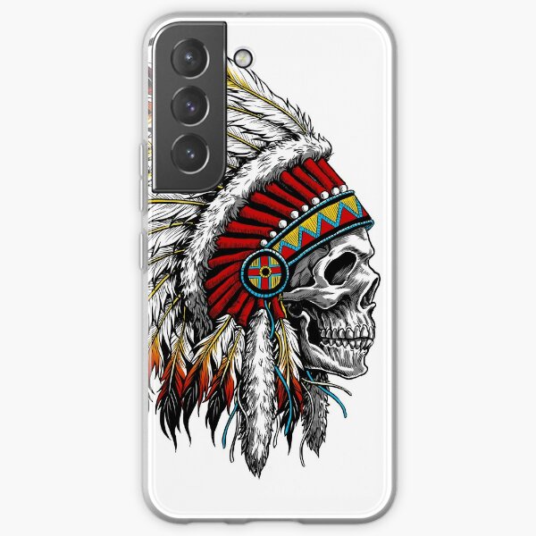 Colorful Native American Chief Skull Samsung Galaxy Soft Case