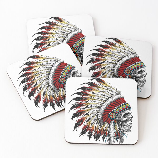 Item preview, Colorful Native American Chief Skull designed and sold by HINKLE.