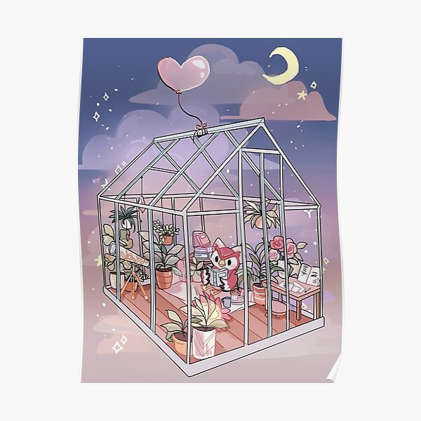 Celeste à la maison - oeuvre inspirée de Animal Crossing Poster