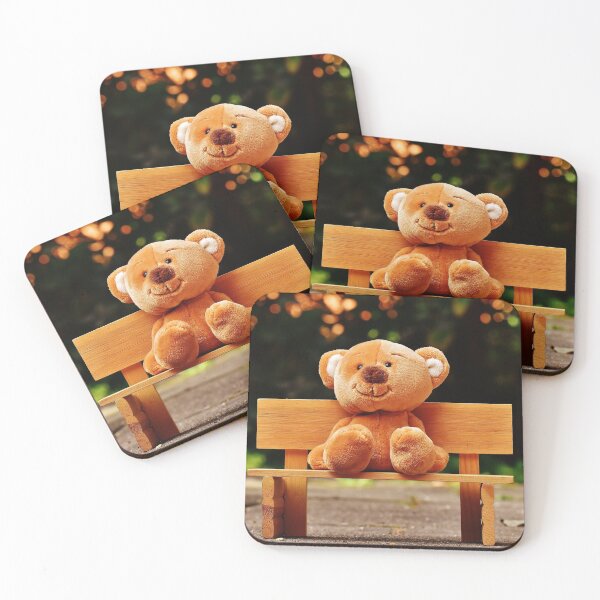 Item preview, Brown Teddy Bear on Brown Wooden Bench designed and sold by ahmadshalqeh.