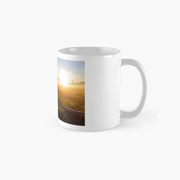 Sunset art misty field Classic Mug