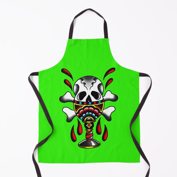 Item preview, Green,Skull and goblet chalice tattoo design designed and sold by LPdesigns2020.