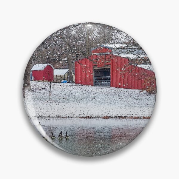 Item preview, Red Barn In Snow Painterly designed and sold by mljdwhite.