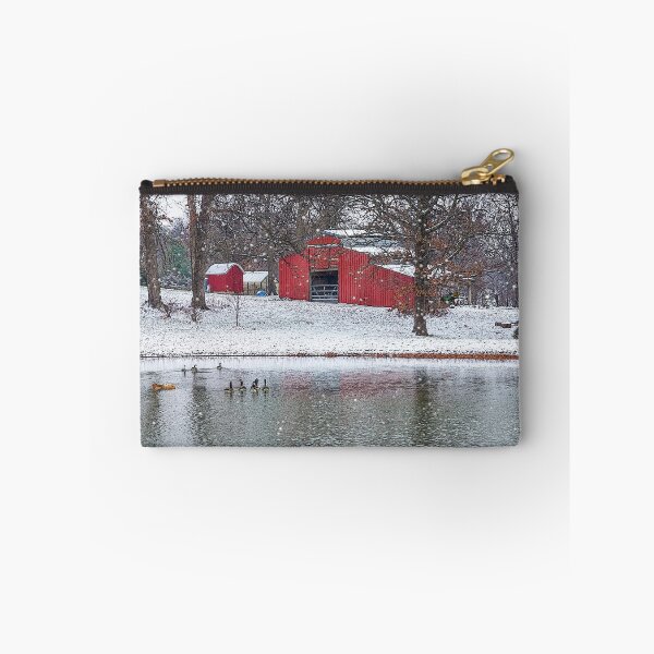 Item preview, Red Barn In Snow Painterly designed and sold by mljdwhite.