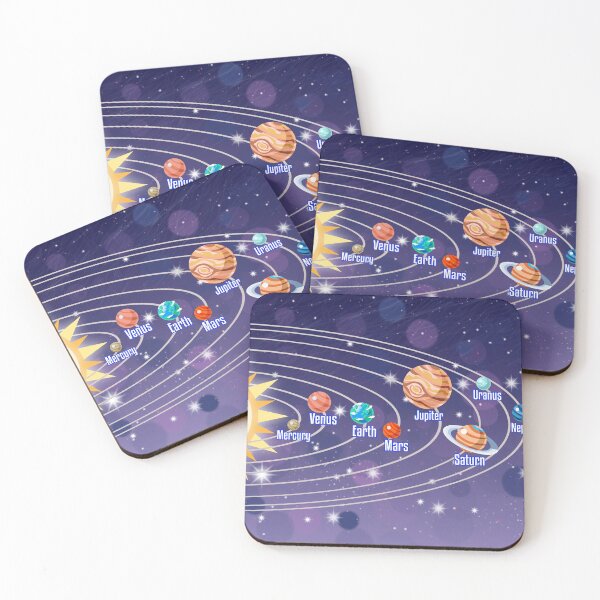 Item preview, A diagram of the planets in our solar system with the sun, planets names and space background designed and sold by mashmosh.