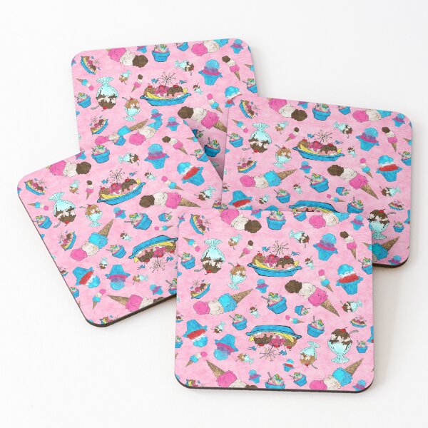 Item preview, Cute Ice Cream and Shave Ice Pattern on Pink Background designed and sold by Bumblefuzzies.
