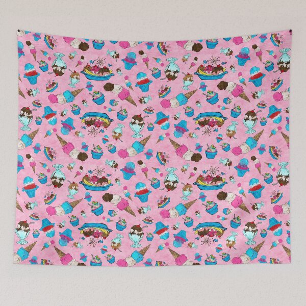 Item preview, Cute Ice Cream and Shave Ice Pattern on Pink Background designed and sold by Bumblefuzzies.