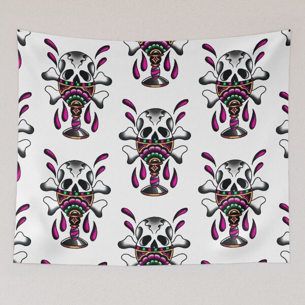 Item preview, Pink Skull and goblet chalice tattoo design designed and sold by LPdesigns2020.