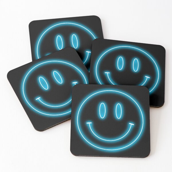 Item preview, Blue Neon light smiley face designed and sold by kathleenkwiat.