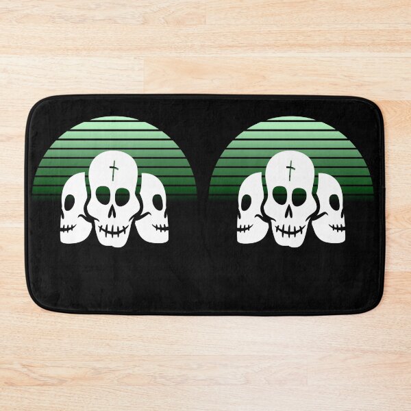 Item preview, Black, white Funny and Horror Dead Skulls with Retro Stripes Patterns designed and sold by corner-shop.