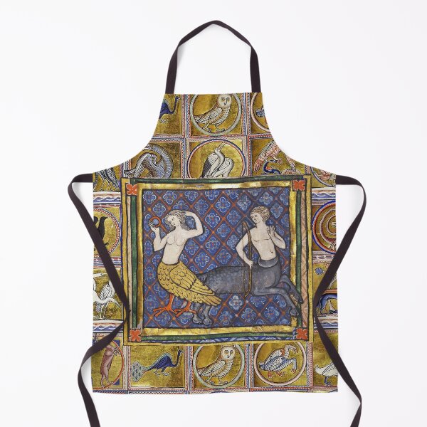 Item preview, MEDIEVAL BESTIARY,HARPY AND CENTAUR, FANTASTIC ANIMALS IN GOLD RED BLUE COLORS designed and sold by BulganLumini.
