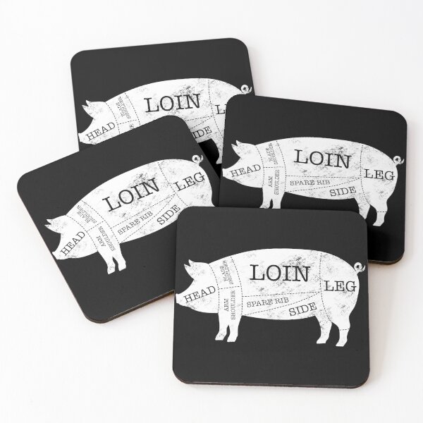 Item preview, Pig and Pork Diagram design, Butcher design, Bacon gift print designed and sold by Lisbob.