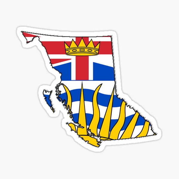 Item preview, British Columbia Map with British Columbian Flag designed and sold by Havocgirl.