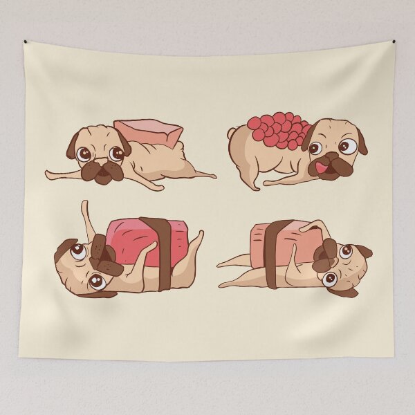 Item preview, Cute Pug Sushi Rolls designed and sold by cutenfunny.