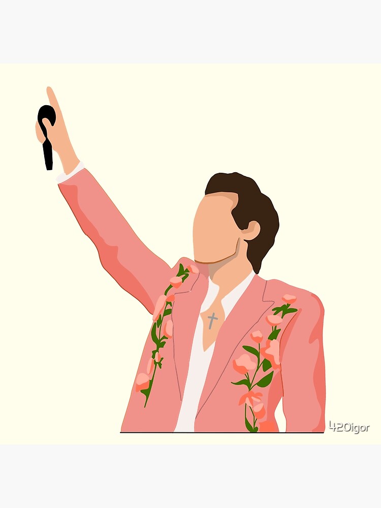 harry styles pink flower suit