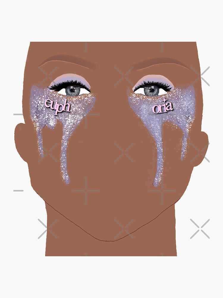"Euphoria Glitter Tears" Sticker for Sale by LeBlancUpdates Redbubble
