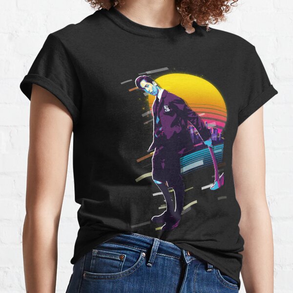 The Umbrella Academy número cinco en estilo retro Sunset de los 80 Camiseta clásica