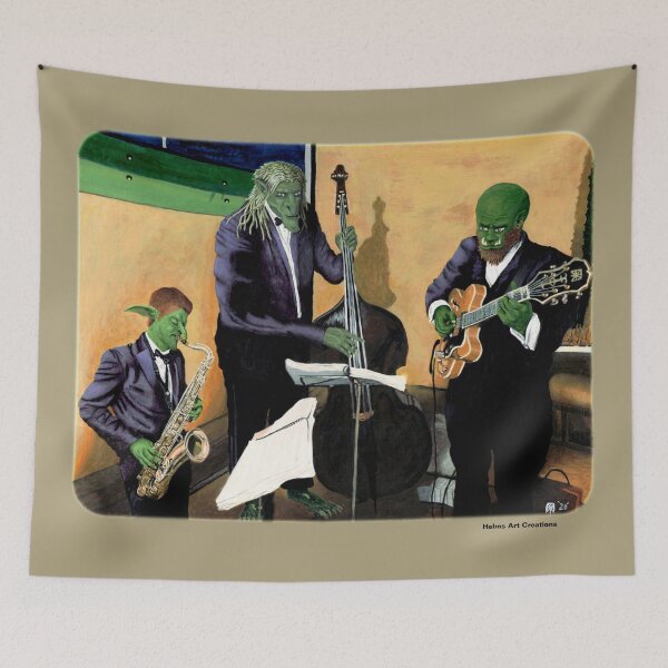Item preview, Jazz Band Musician Fantasy Artwork designed and sold by HelmsArt.