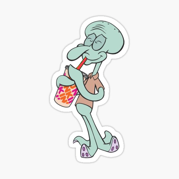 Squidward Iced Dunkin&#39; Sticker