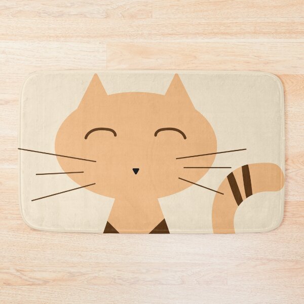 Item preview, Enlarge Huge Smiling Face Creamy Cat with Chocolate Triangle Mark in Cream designed and sold by Moyanana.