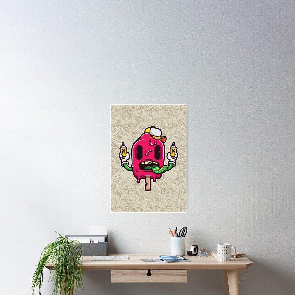 "I Scream Cartoon Character" Poster for Sale by Mr-InkHeart | Redbubble