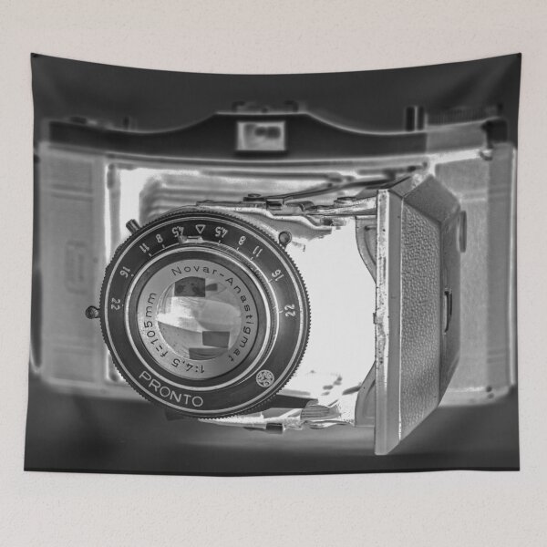 Item preview, Vintage German Folding Bellows Camera artwork design in negative designed and sold by Christopher Ball.