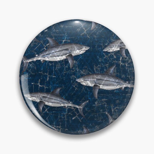 Item preview, Great White Shark Pattern designed and sold by Michelebuttons.
