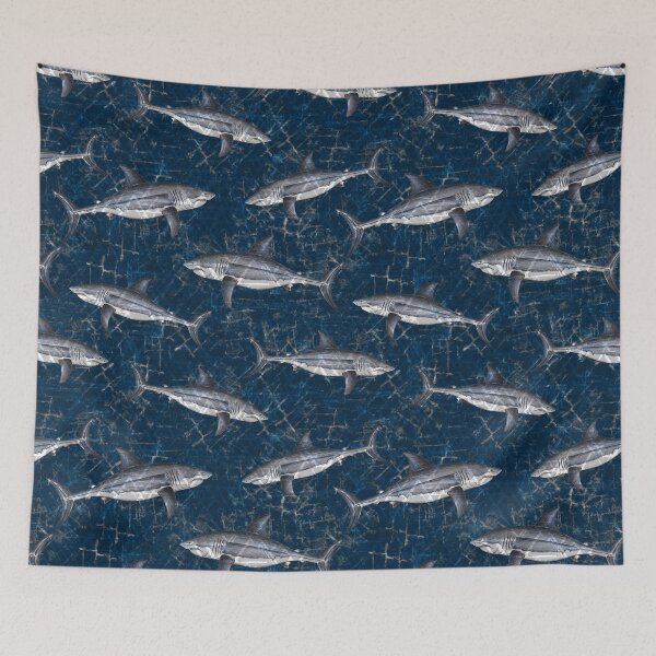 Item preview, Great White Shark Pattern designed and sold by Michelebuttons.