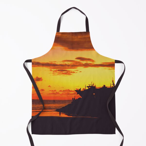 Item preview, SWIRISSIMA 15 Essaouira Morocco sunset beach sky orange yellow port boat ocean sea cloud designed and sold by dragonemma.