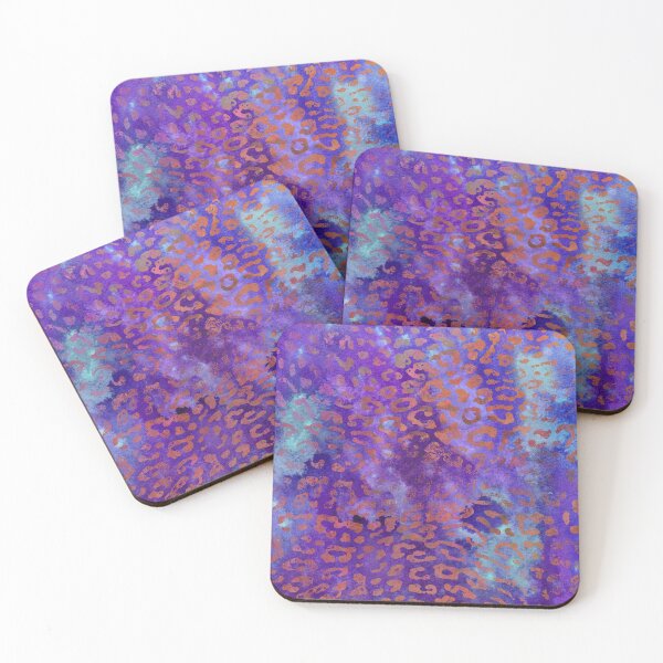 Item preview, Leopard Print Watercolor Art - Violet Purple Rust Red Multi designed and sold by AndreaHelmArt.