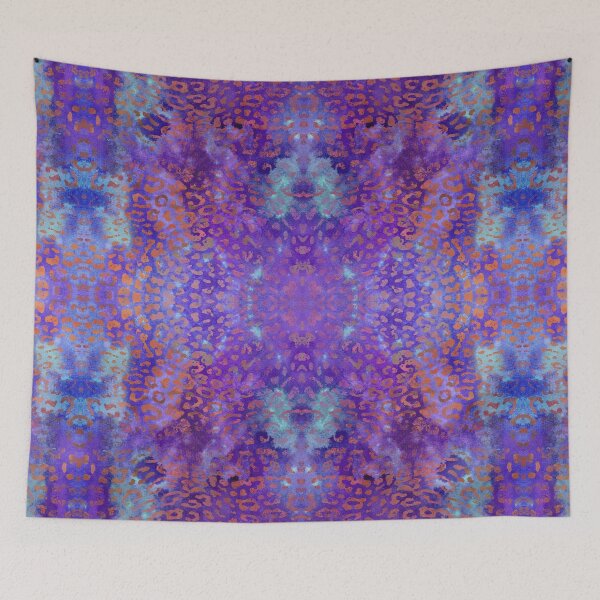 Item preview, Leopard Print Watercolor Art - Violet Purple Rust Red Multi designed and sold by AndreaHelmArt.